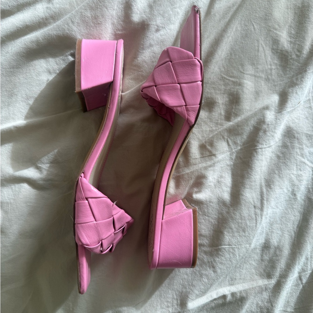 Vince Camuto Pink Woven Slide Sandals